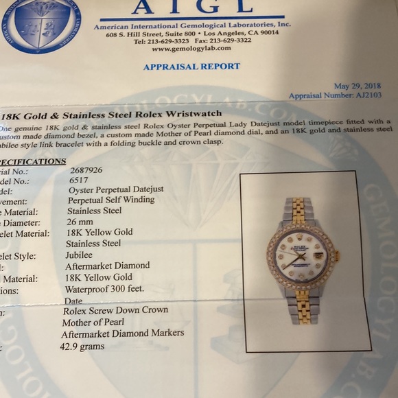 Ladies Oyster Datejust Mother of Pearl Rolex with Diamonds - Picture 3 of 8